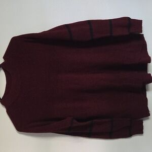 American Eagle Outfitters Maroon Sweater with Black Stripes
